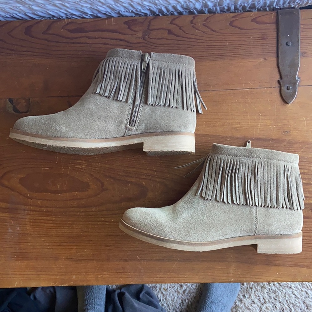 Lucky Brand Fringed Ankle Boots